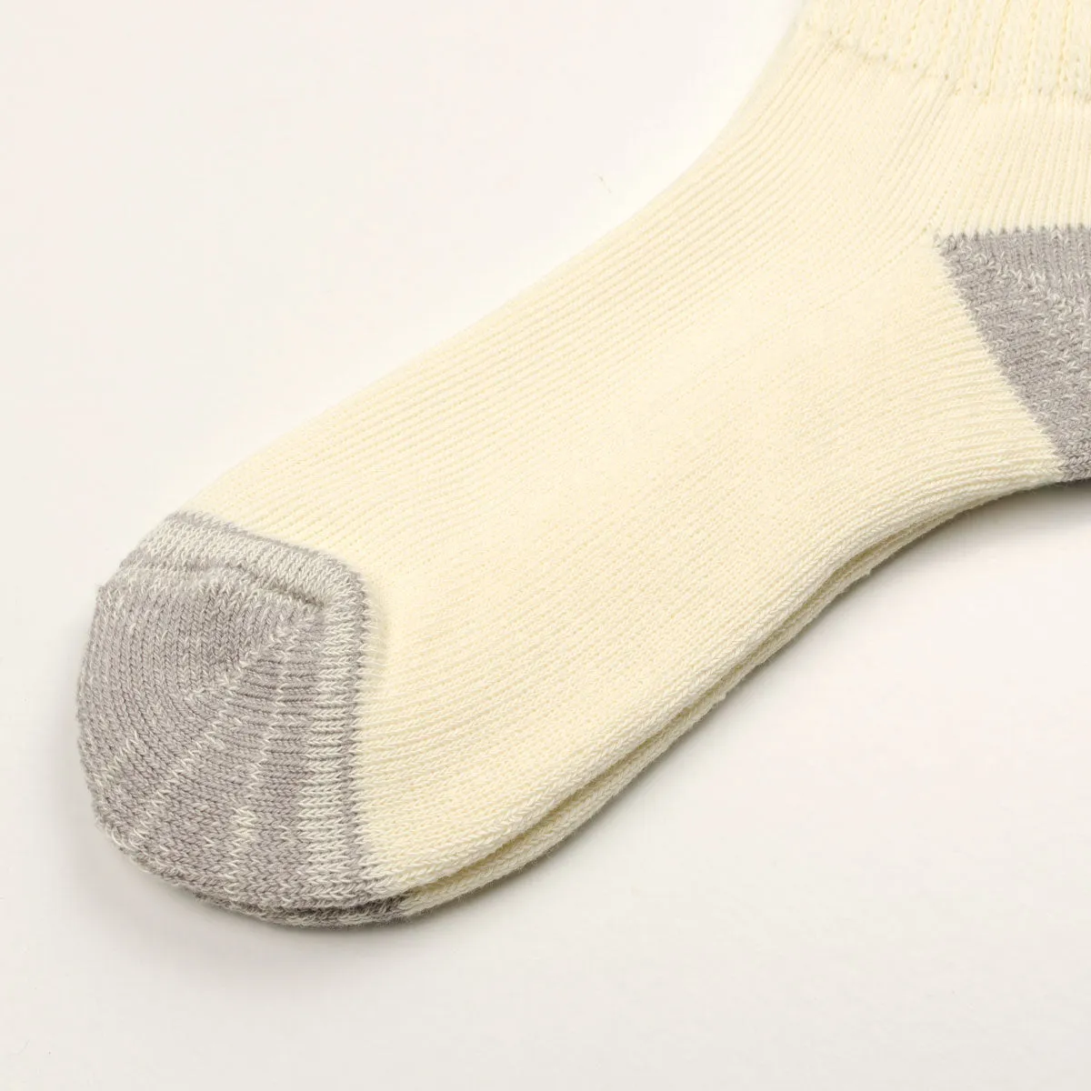 RoToTo - Coarse Ribbed Old School Crew Socks - Ecru