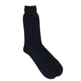 ROTOTO COTTON WAFFLE SOCKS D.NAVY