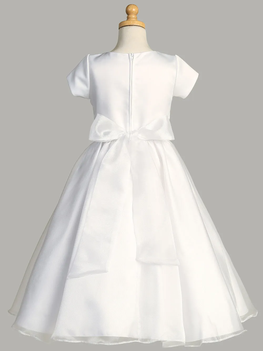 Satin & Crystal Organza First Communion Gown