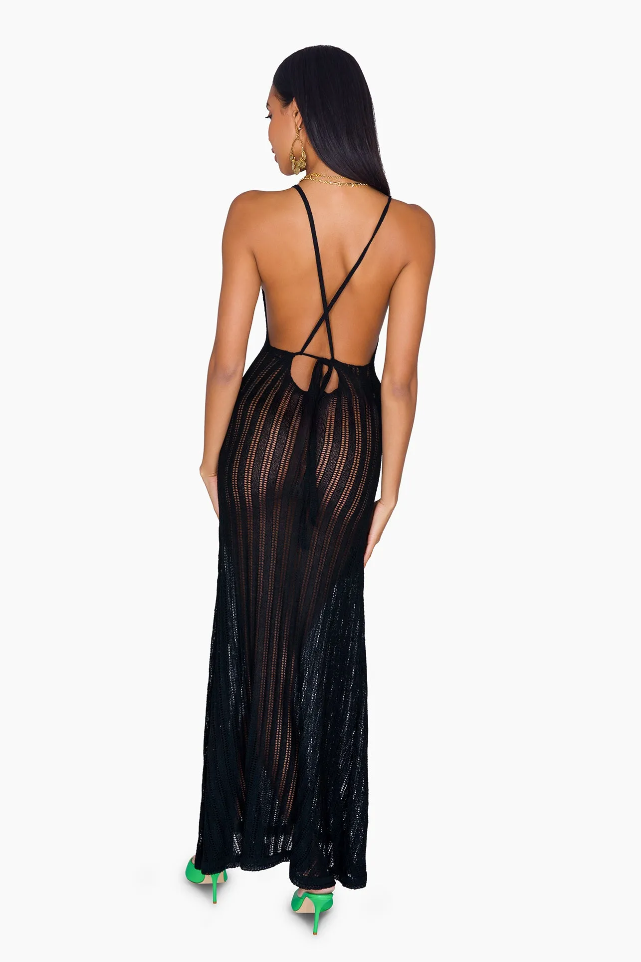 Sheer Crochet Maxi Dress