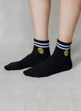 Short stripe socks smiley