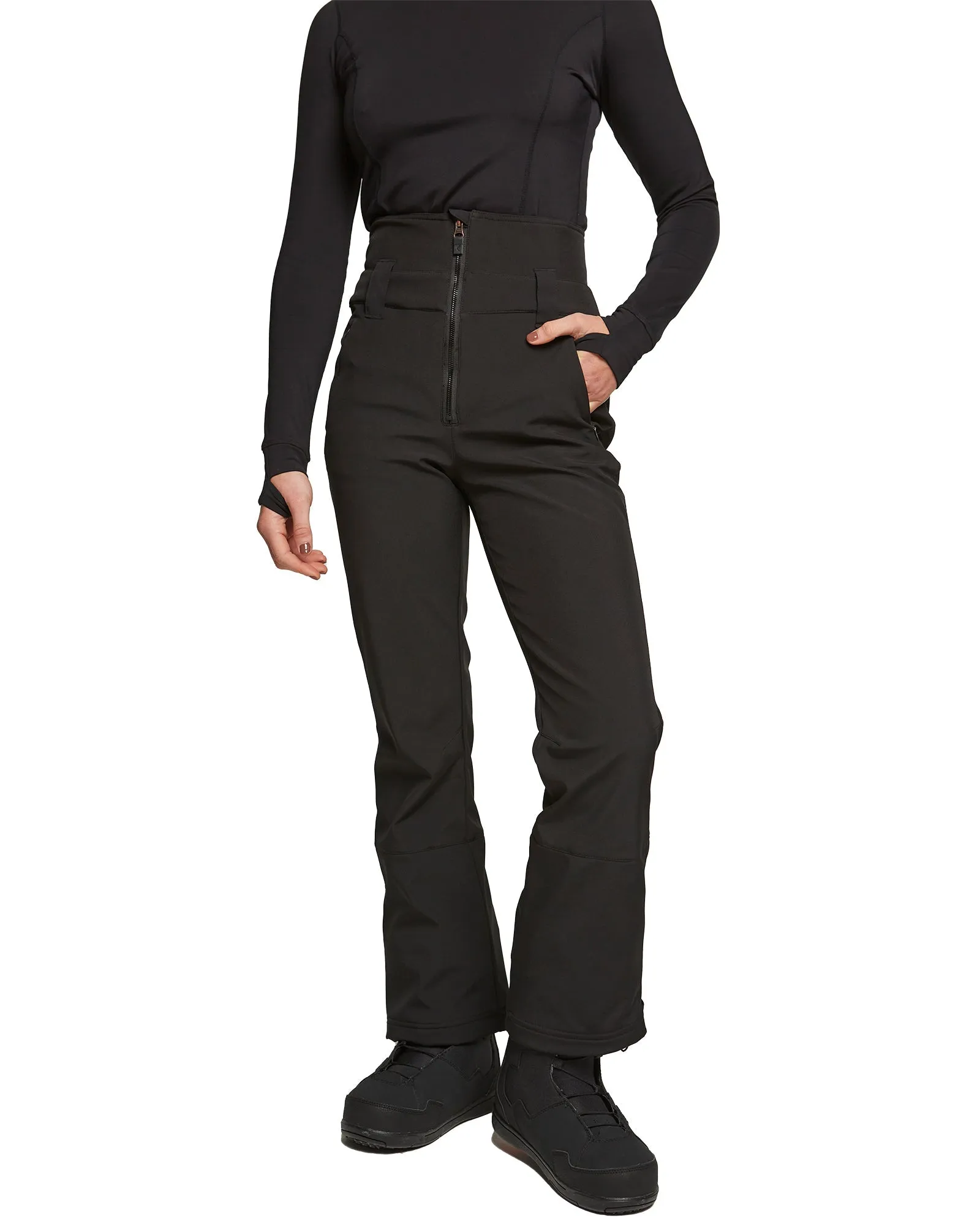 SOFTSHELL HIGH RISE PANT - TRUE BLACK