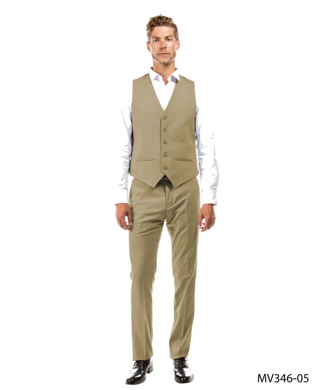 Tan Suit Separates Solid Men's Vests For Men MV346-05