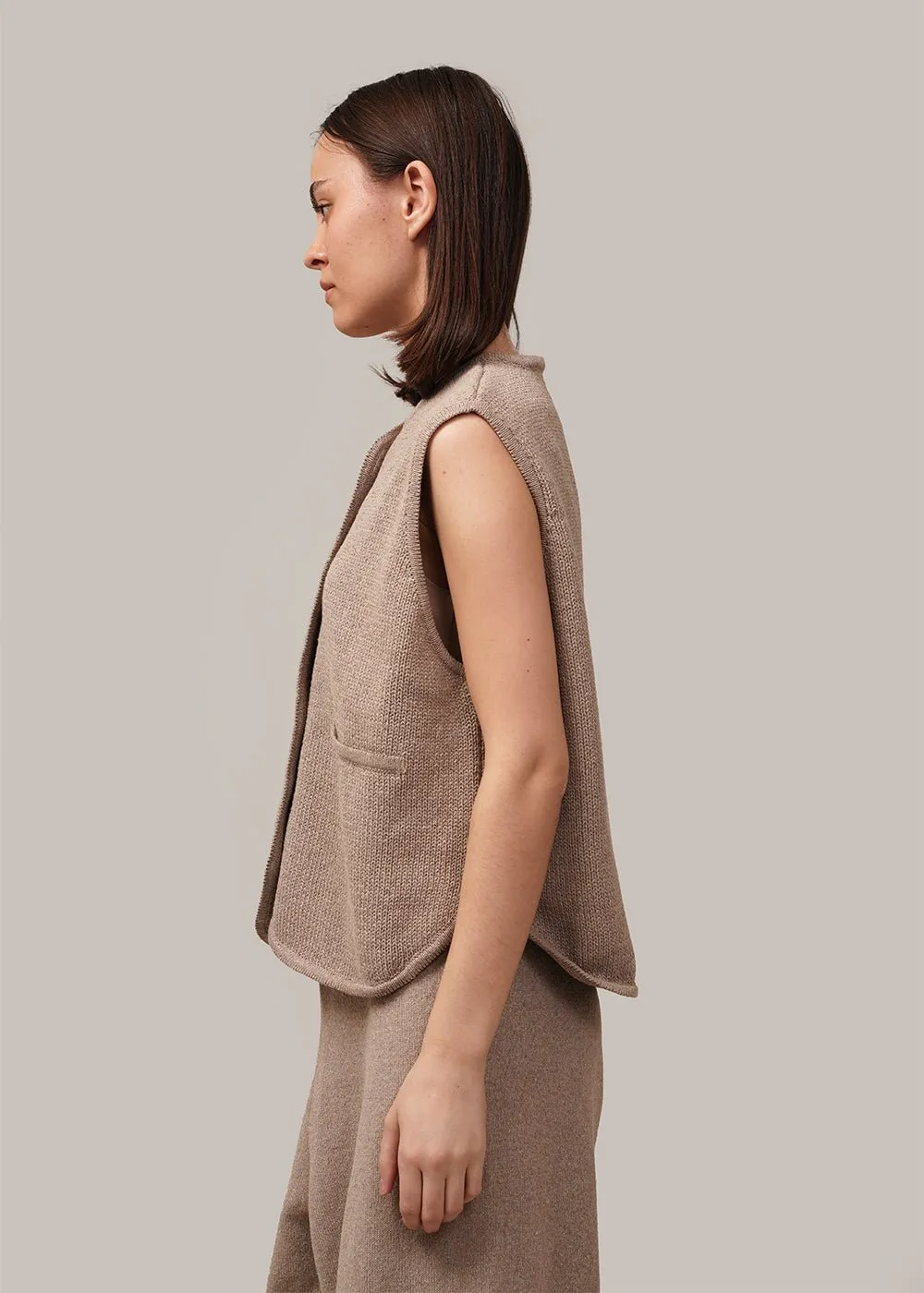 Taupe Cotton Waistcoat