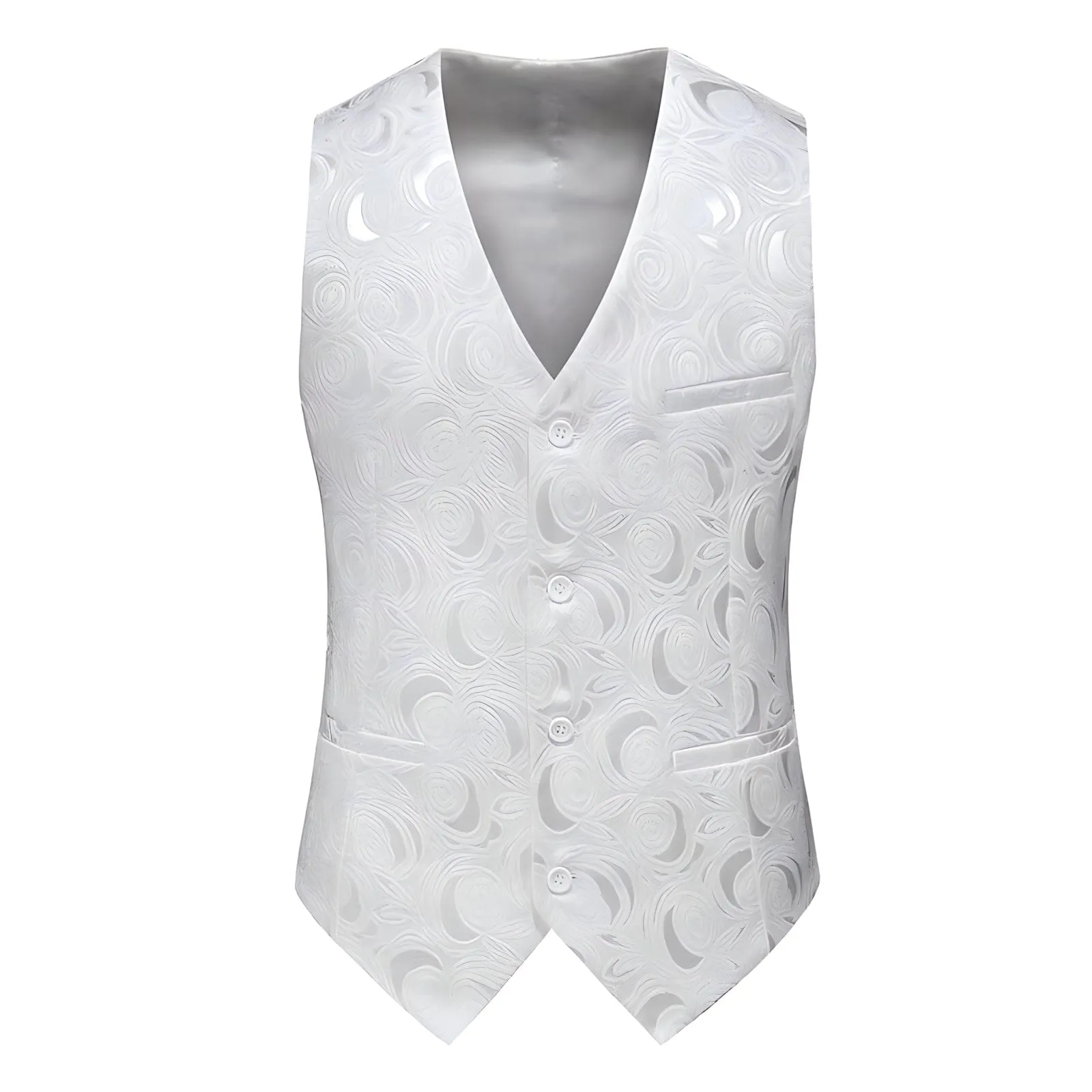 The Antonio Jacquard Vest - White