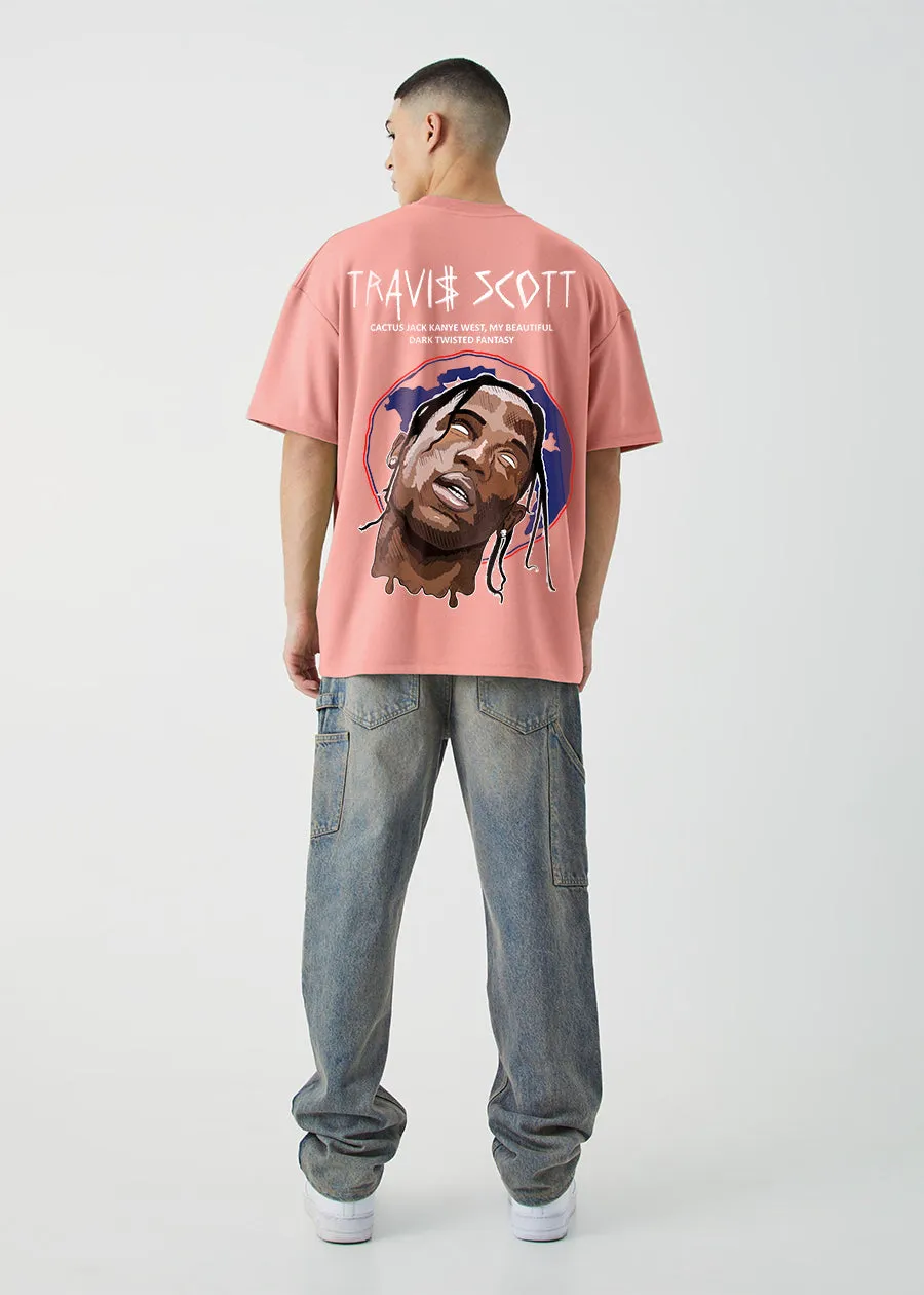 Travis Scott Men Oversized Printed T-Shirt