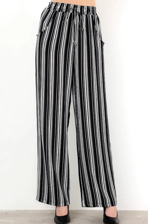 TWIN MARIAH STRIPPED CASUAL PANTS