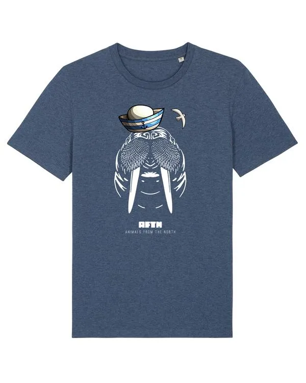 Wat? Apparel Walrus Dark Heather Blue Men's T-Shirt