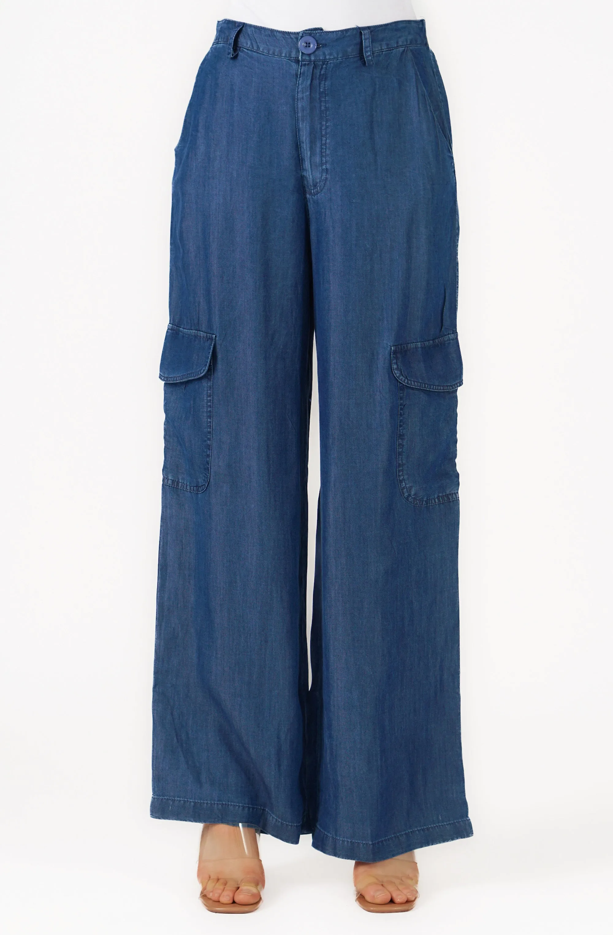 Wide Leg Demin Cargo Pant