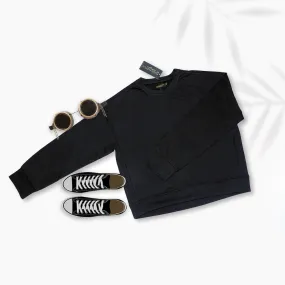 Women Basic Black Sweatshirt