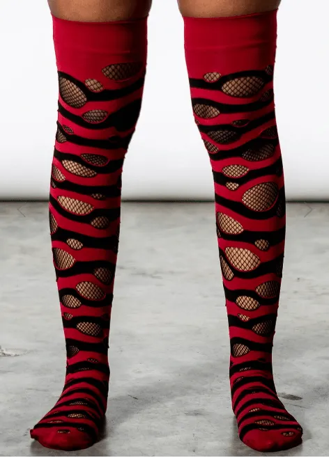 Wretched Soul Distress Socks [BLACK/BLOOD]