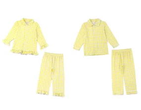 Yellow Button Up Boys and Girls Pyjamas